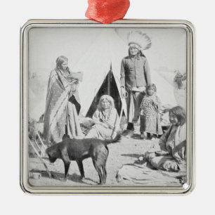 Ornement En Métal La réservation de Sioux au pin Ridge, le Dakota d