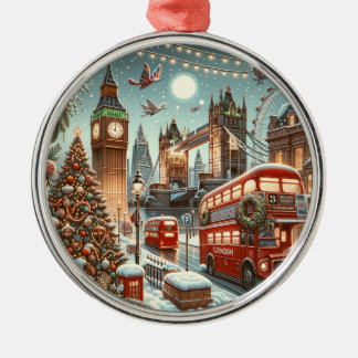 Ornement En Métal La splendeur festive de Londres - Carte de Noël vi