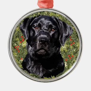 Ornement En Métal Labrador Retriever Wreath