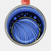 Ornement En Métal L'abstraction bleue. Dessin couleur arrondi (Devant)