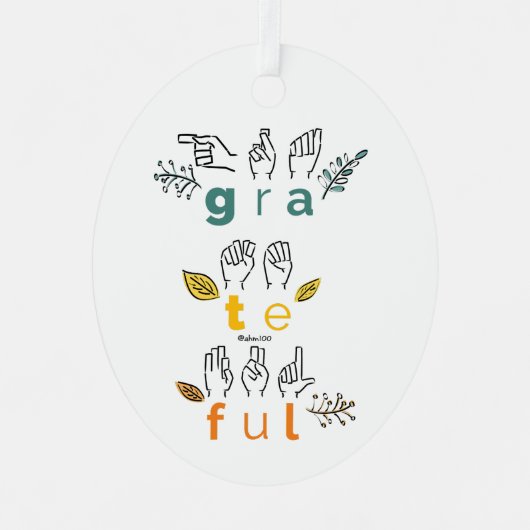 Ornement En Métal Langue des signes toujours reconnaissante (Recto)