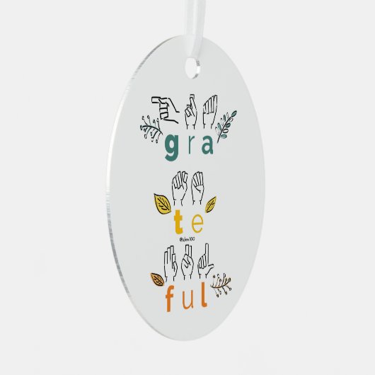 Ornement En Métal Langue des signes toujours reconnaissante (Avant droite)