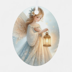 Ornement En Métal Lanterne d'ange céleste d'hiver de réconfort
