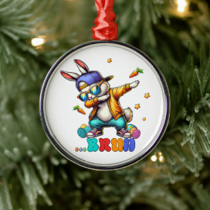 Ornement En Métal Lapin de Pâques drôle de Bruh Dab