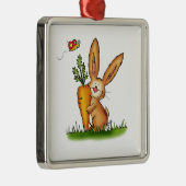 Ornement En Métal Lapin mignon avec la carotte par Gerda (Droite)