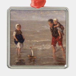 Ornement En Métal Le bateau de jouet