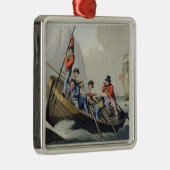 Ornement En Métal Le bateau d'un bateau attaquant une baleine, (Droite)