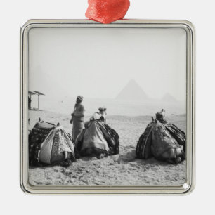 Ornement En Métal Le Caire Égypte, jockeys de chameaux Pyramides de