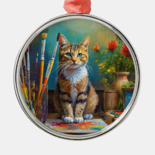 Ornement En Métal Le Chat Artistique