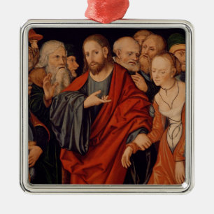 Ornement En Métal Le Christ et l'adultère rentré par femme