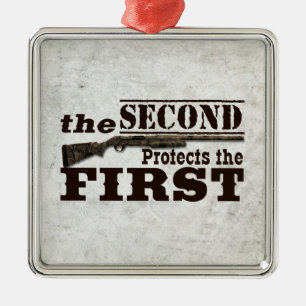 Ornement En Métal Le deuxième amendement protège le premier