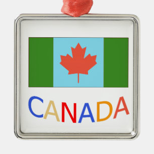 Ornement En Métal Le drapeau patriotique du Canada. Fête du Canada.