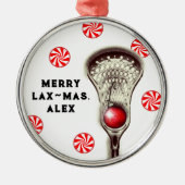 Ornement En Métal Le Joyeux Lax-mas Lacrosse (Devant)