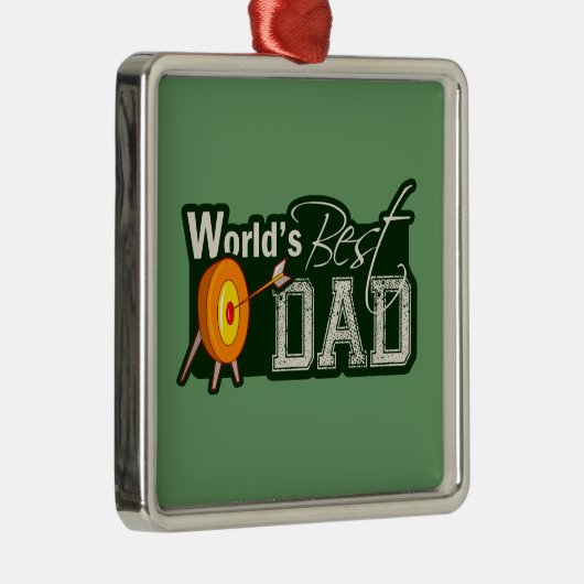 Ornement En Métal Le meilleur papa du monde ; Tir à l'arc (Droite)