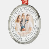 Ornement En Métal Le meilleur papa jamais photo classique moderne (Gauche)