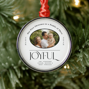 Ornement En Métal Le premier Noël de bébé Annonce de naissance joyeu