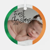 Ornement En Métal Le premier Noël de bébé irlandais (Verso)