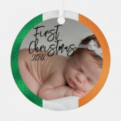 Ornement En Métal Le premier Noël de bébé irlandais (Recto)
