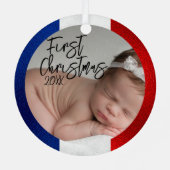 Ornement En Métal Le premier Noël du bébé français (Verso)