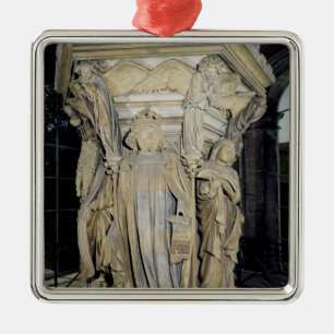 Ornement En Métal Le Roi David flanqué de Moïse et de Jérémie