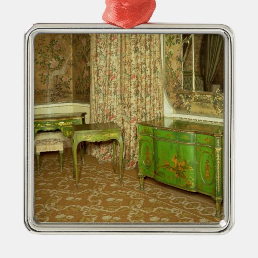 Ornement En Métal Le vert et l'or laquent des meubles dans l'état (Devant)