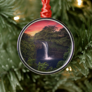 Ornement En Métal Les cascades Rainbow Falls, Hilo, Hawaii