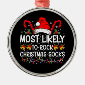 Ornement En Métal Les Chaussettes De Noël Les Plus Susceptibles D'Ar (Devant)