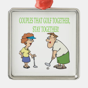 Ornement En Métal Les couples qui jouent au golf ensemble restent