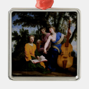 Ornement En Métal Les Muses Melpomene, Erato et Polymnia, 1652-55