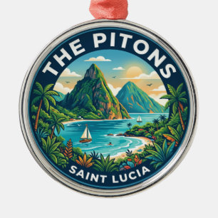 Ornement En Métal Les Pitons Sainte-Lucie