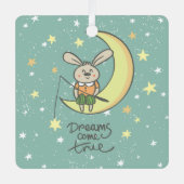 Ornement En Métal Les rêves deviennent réalité | Lapin sur la Lune (Recto)