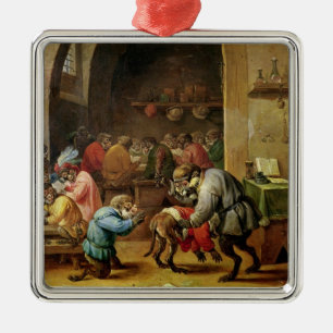 Ornement En Métal Les singes à l'école