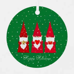 Ornement En Métal Les trois grands vices de Noël sur le vert