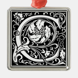 Ornement En Métal Lettre C Monogramme médiéval Vintage