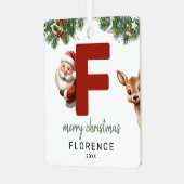 Ornement En Métal Lettre enfant F Monogramme Arbre de Noël (Avant gauche)