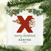 Ornement En Métal Lettre enfant X Monogramme Arbre de Noël