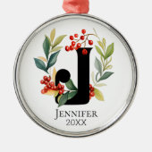 Ornement En Métal Lettre initiale de monogramme J Berry Wreath Chris (Devant)