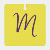 Ornement En Métal Lettre initiale Monogramme élégant Indigo jaune (Verso)