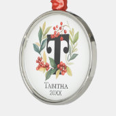 Ornement En Métal Lettre initiale T Berry Wreath Noël (Gauche)