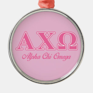 Ornement En Métal Lettres roses Alpha Chi Omega