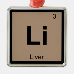 Ornement En Métal Li - Chimie du foie Symbole du tableau périodique
