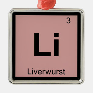 Ornement En Métal Li - Symbole périodique de la chimie de Liverwurs
