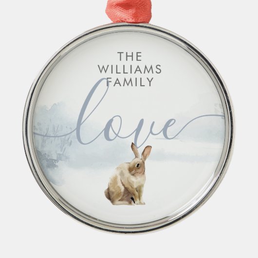 Ornement En Métal Lièvre d'hiver (Devant)