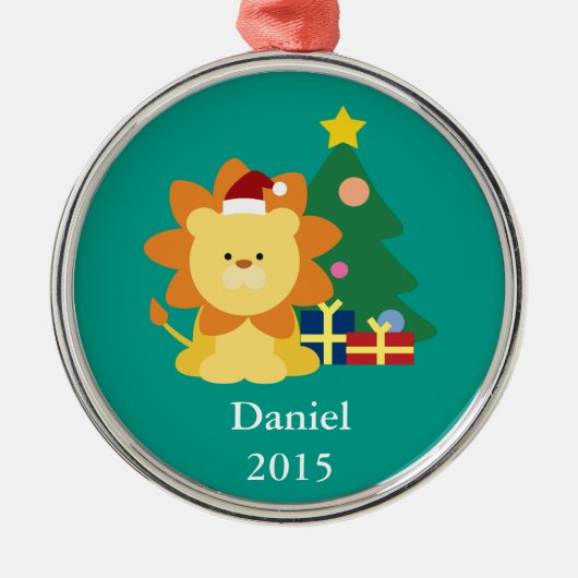 Ornement En Métal Lion de Noël (Devant)