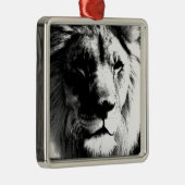 Ornement En Métal Lion noir et blanc (Droite)