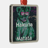 Ornement En Métal Lion vert avec lunettes roses "Hakuna Matata" Art (Droite)