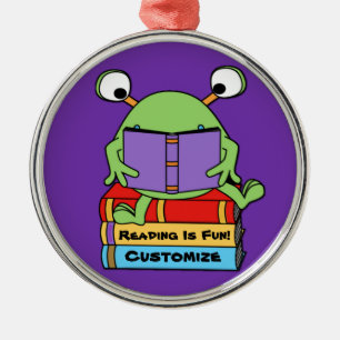 Ornement En Métal Lire Est Fun Joli Livre Aimer Alien