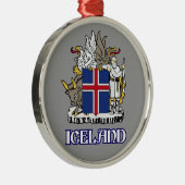 Ornement En Métal L'ISLANDE - joint/emblème/blason/manteau des (Droite)
