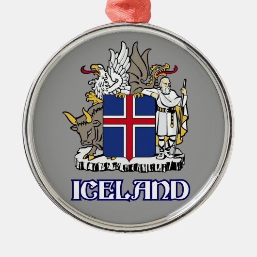 Ornement En Métal L'ISLANDE - joint/emblème/blason/manteau des (Devant)