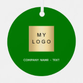 Ornement En Métal Logo d'entreprise blanc vert (Recto)